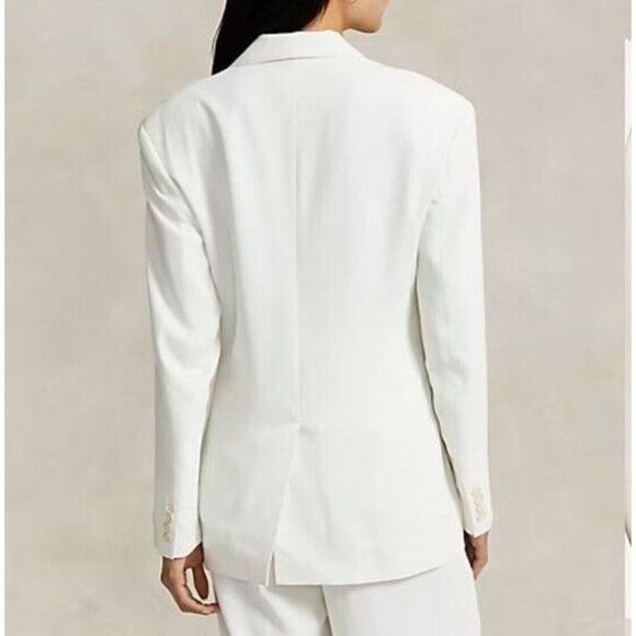 Polo Ralph Lauren Women Double Breasted Size 6 Satin Blazer Relaxed White $698 - Picture 5 of 8